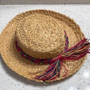 Kelly and Lang Straw Sun Hat with Colorful Braided Band beach summer raffia OS